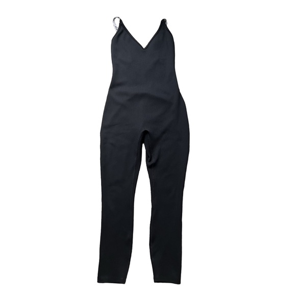 Nike One Piece Black Workout Bodysuit Jumpsuit Women Medium “Just Do It” Straps - Picture 1 of 5